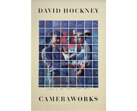 After David Hockney (British 1937-): 'Detail of Paul Kasmin and Jasper Conran' Cameraworks, colour lithograph poster 56cm x 3