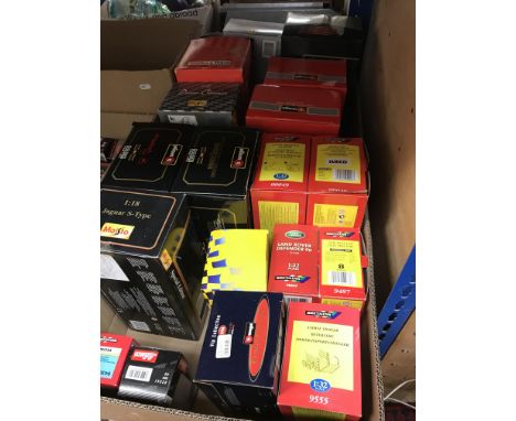 A large collection of various model vehicles, boxed collection cars, various makes including Land Rover Classics, racing cars