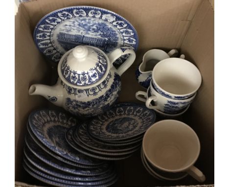 A Broadhurst China "Balmoral" part tea set to include teapot, cake plate, etc. (1 box)