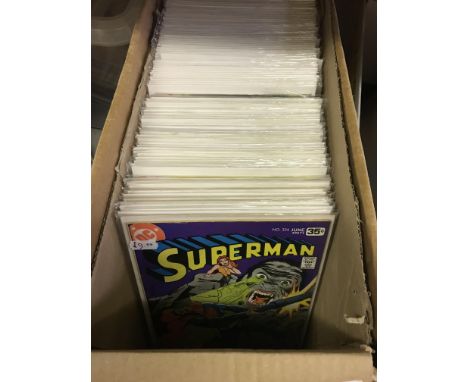 A large collection of comics including "D C Superman", "Action Comics Weekly", "The Creeper", "Green Lantern", etc., various 