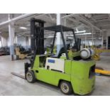 Clark Model C500120 Propane Forklift S/N 915642780774 12,000 Lb Forklft, meter reads 3514 Hrs, New