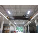 7 12/ Ton 22' Span Bridge Crane with Over Mounted Shaw Box 7 1/2 Ton Hoist