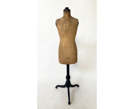MANNEQUIN, 1920s French 'Buste Girard' Paris for RD Franks of London on ebonised stand, 147cm H. 