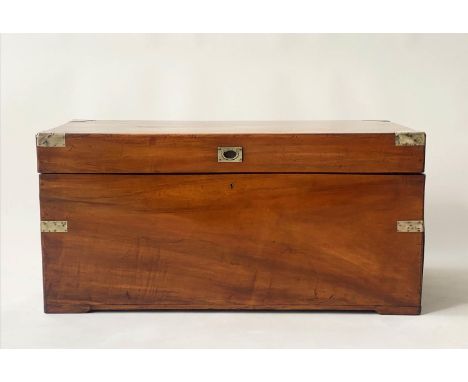 TRUNK, 19th century Chinese export, camphorwood and brass bound, with rising lid and carrying handles, 103cm x 50cm D x 48cm 