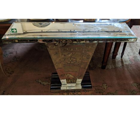 CONSOLE TABLE, Art Deco style, mirrored, 32cm D x 82cm H x 118cm W. 