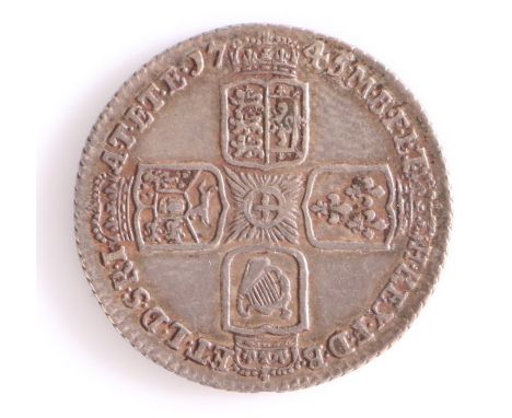 George II, Sixpence, Lima, 1745