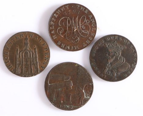 British 18th Century Tokens, The Anglesey Mines Halfpenny, 1791, John Of Gaunt Duke of Lancaster, Queen Elizabeth Chichester 