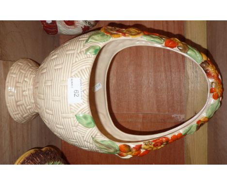 Clarice Cliff basket in basket weave pattern