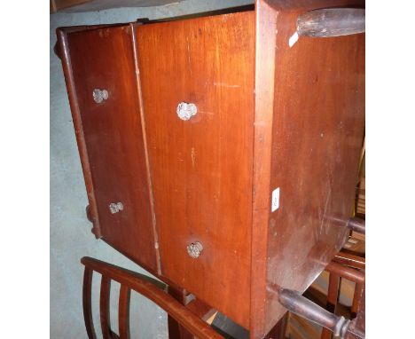 Victorian mahogany commode in the form of a 2 drawer chest
