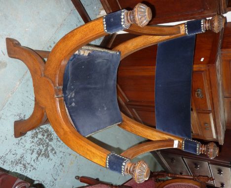 Light oak egg shaped folding chair with upholstered seat and back