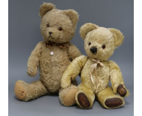 Two vintage teddy bears: Chad Valley 1950's and German 1950's