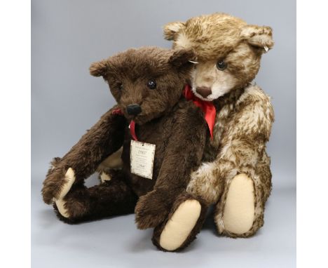 Two large Steiff replica teddy bears, no certificates or boxes