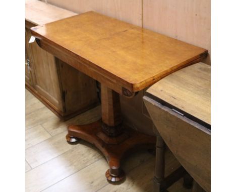 A William IV birds eye maple card table W.92cm