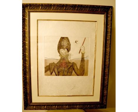 Salvatore Dali (Spanish, 1904-1989)  "The Dreamer," from "Historia de Don Quichotte de la Mancha", 1980/1981   lithograph in 