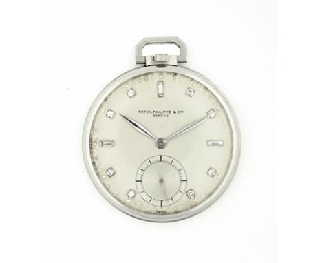 Property of A Palm Beach Gentleman RARE PLATINUM & DIAMOND OPENFACE WATCH, PATEK PHILIPPE & CO.,GENEVA  NO.00600 CIRCA 1933-1