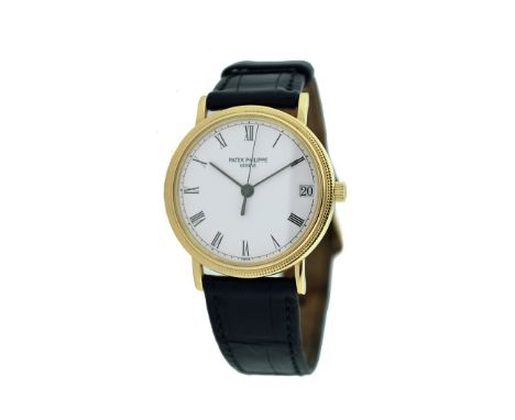 PATEK PHILIPPE "CALATRAVA" WRISTWATCH Swiss, manual wind, dial, case, and movement signed, dial with Roman numeral indicators