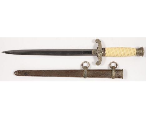 A GERMAN, THIRD REICH, ARMY DAGGER AND SHEATH, BLADE 26CM The sun signed blade in good condition, sharp and probably resharpe