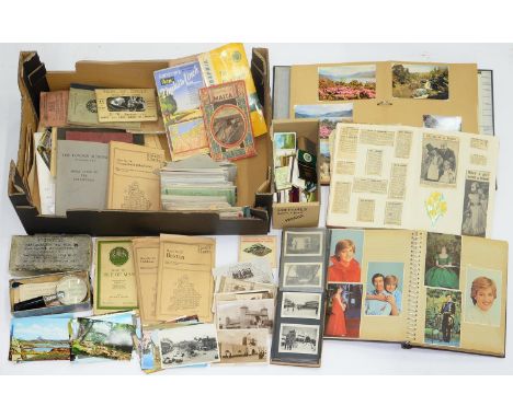 MISCELLANEOUS VINTAGE PHOTOGRPAHS, POSTCARDS, OS MAPS, ETC, MOSTLY MID 20TH C 