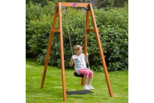 wooden single swing set