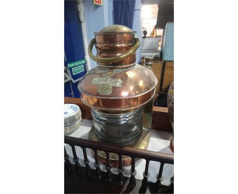 A copper and brass ships 'Mast head' light 