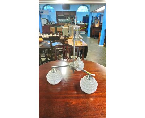 An Art Deco three light chandelier