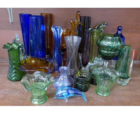 A collection of glassware including Whitefriars, Caithness, etc., (24)