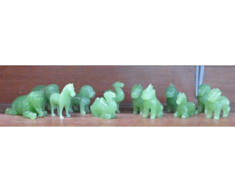A Franklin Heirloom set of twelve glass The Guardians Of The Ming Dynasty with booklet and certificate of authenticity, jade 