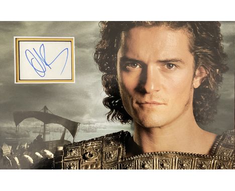Orlando Bloom 16x10 mounted and matted signature piece includes superb image from his role in Troy. Orlando Jonathan Blanchar