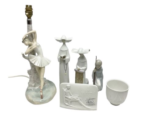 Three Lladro figures, comprising Prayerful Moment no 5500.3, Meditation no 5502.3 and St Joseph no 4672, together with Lladro