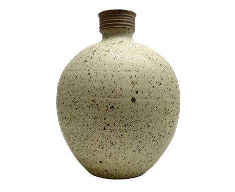 David Lloyd Jones (1928-1994): Stoneware vase of globular form with speckled glaze and impressed LJ seal mark, H29cm