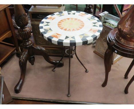 A tripod occasional table with Mosaic tile effect top, 53cm tall