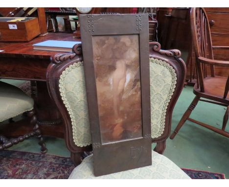A Continental Arts &amp; Crafts metal framed print "Eve", 31cm x 13cm