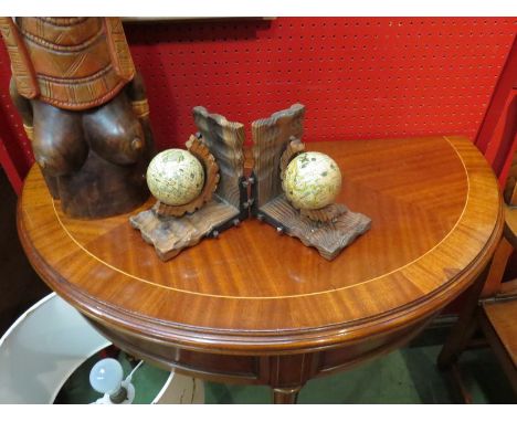 A pair of globe bookends
