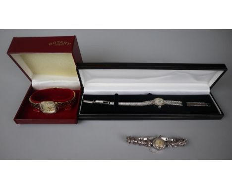 Collection of ladies watches to include Rotary and hallmarked silver marcasite by Avia 