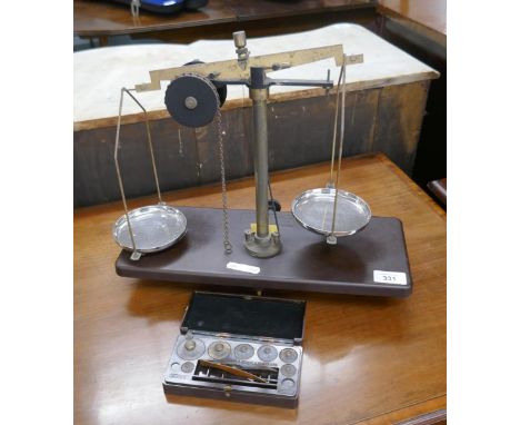 Set of Bakelite scales and weights in Bakelite box 1930s 