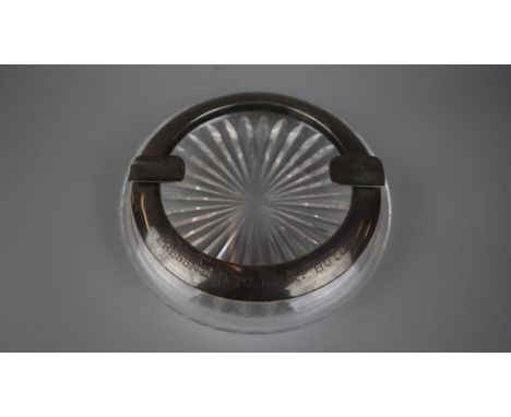 Hallmarked silver rimmed ashtray 