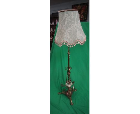 Brass standard lamp 
