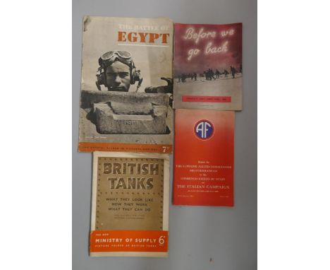 Rare WWII British tanks what they look like leaflet and 3 other WWII books 