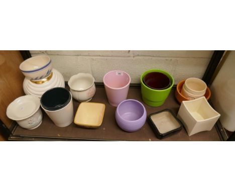 Collection of ceramic plant pots etc&nbsp; 