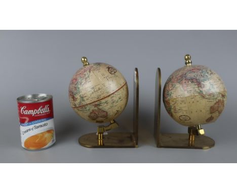 Pair of globe bookends - Approx height: 16cm 