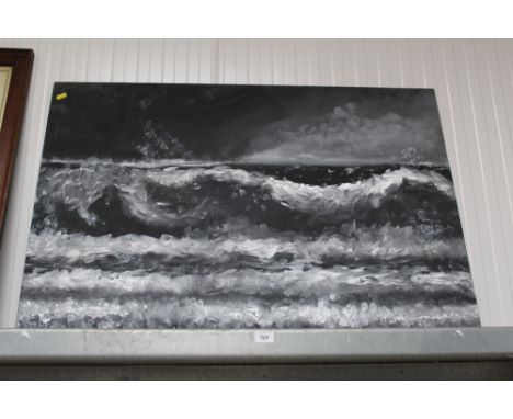 N Moore, oil on canvas seascape