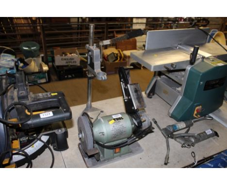 A Nutool bench grinder and a drill press
