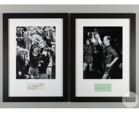 Bobby Charlton and Franz Beckenbauer: pair of European Cup winning football legend signed framed photographic displays,
6 x 1