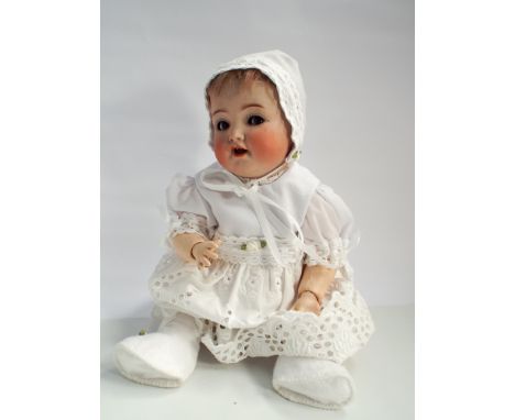 Simon and Halbig German bisque head doll with flirty eyes, numbered 126.  Height 33cm approx 
