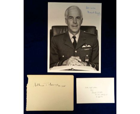 Autographs, R.A.F., Arthur T Harris Marshall of the R.A.F. ('Bomber' Harris) (1892-1984) black ink on a sheet of cream paper,