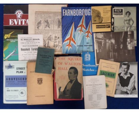 Ephemera, a selection tom include Squire of Walton Hall book, Panorama of Rhein 1890’s, Cunard Share Certificate £375, magazi