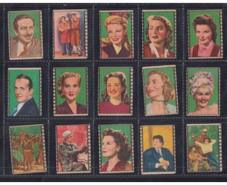 Trade cards, K sized Italian Film Star & Film Scenes issue, unbranded 90 cards. Stars include Walt Disney, Frankenstein, Ging