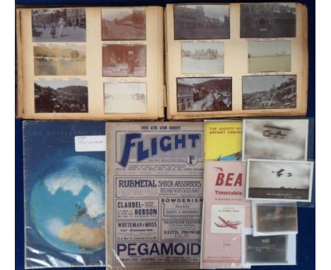 Photographs, a selection of military and aviation photographs to include an album of approx. 330 WW1 images taken in India sh