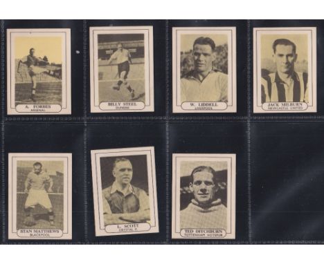 Trade cards, Football, W R Wilkinson, Popular Footballers, 7 cards nos 1, 4, 7, 14, 15, 19 & 24 includes Stanley Matthews (vg