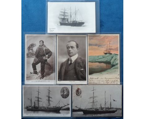 Postcards, Exploration, a selection of 6 cards with RPs of Lieutenant Shackleton (crease), Captain Scott and his exploration 